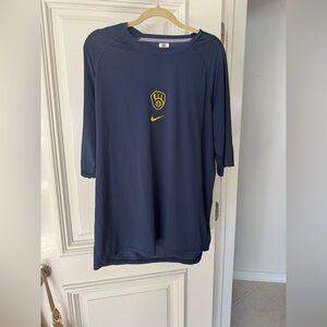 Nike Dri-FIT Navy Blue Milwaukee Brewers Athletic Shirt new without tags